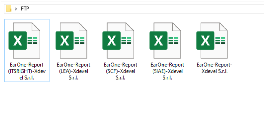 report rendicontazione analitica su spazio FTP